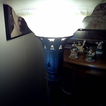 Brass and Marble floor lamp - Art Deco