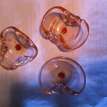Murano Glass Ashtrays- 3 Piece set - Art Glass