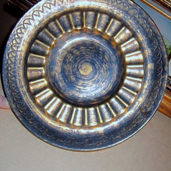 My Stangl Ashtry Hand Painted w Real Gold! - Tobacciana