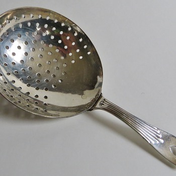 Silverplate Strainer Spoon w/a Large Bowl & an Acorn Cut in Handle~Use?