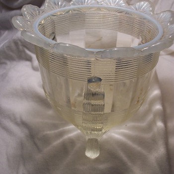 Opalesant? footed  candy dish? - Glassware