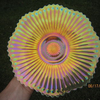 110 Year Old Imperial Smooth Rays Plate w/ Starburst Pattern - Glassware