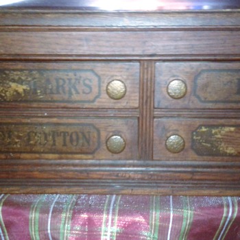 Wonderful Old Spool Cabinet Oak - Furniture