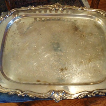 NEED HELP from silver specialist!!!  Cheap tray from thrift store 7.8 lbs. Sterling? - Sterling Silver