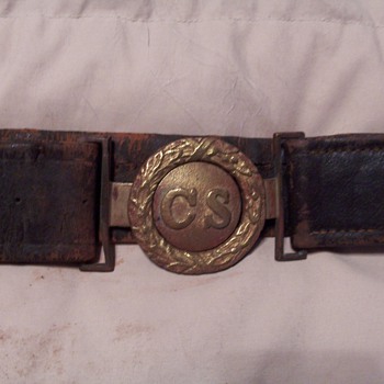 Confederate Belt and Picture - Military and Wartime