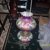 Purple hand painted table lamp