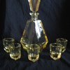Gorgeous Karel Palda Art Deco Decanter Set Radiant Bohemian Crystal