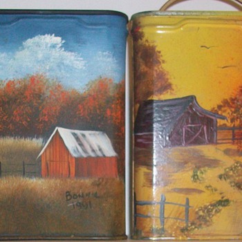 Painted over Prince Albert Pocket Tins - Tobacciana