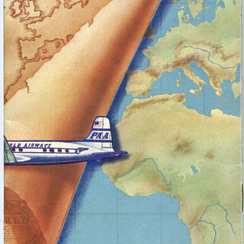 Vintage Pan American Route Map Brochure
