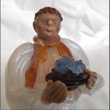 Bohemian Glass Waiter Figure - Art Glass