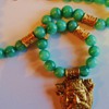 Jade necklace with Greek Goat God Pan, from thrift store auction