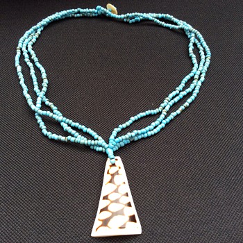 Vintage turquoise necklace and pendant - Fine Jewelry