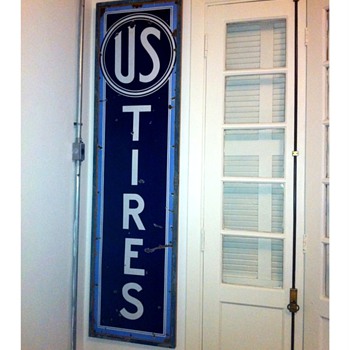 U S Tires Porcelain Sign - Advertising