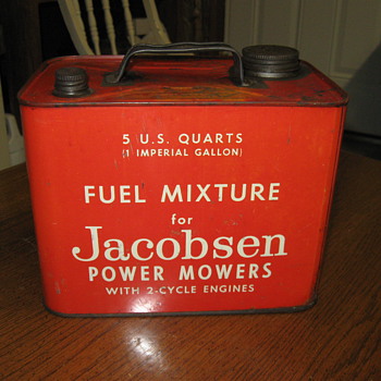 Old Jacobsen 2 cycle mower gas can - Petroliana