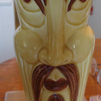 Someone lock me up! And throw away the key!!!  Fu Manchu (ugly, silly, etc.) Vase from Japan for Orchids Hawaii!???  $2.50