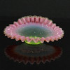 Vaseline peachblow art glass bowl  unknown pattern name