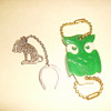 Glow in the Dark Owl Keychain & Down In The Dumps Dirt Dog Lucky Keychain