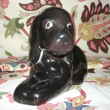 BLACK CERAMIC (PIGGY) BANK DOG