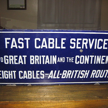 early enamel cable sign