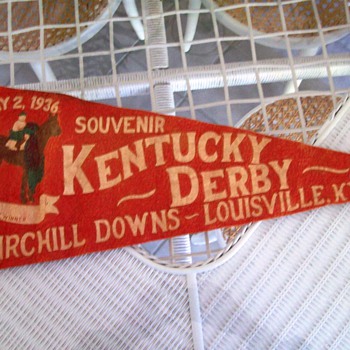 1936 Kentucky Derby Souvenir Pennant and Program