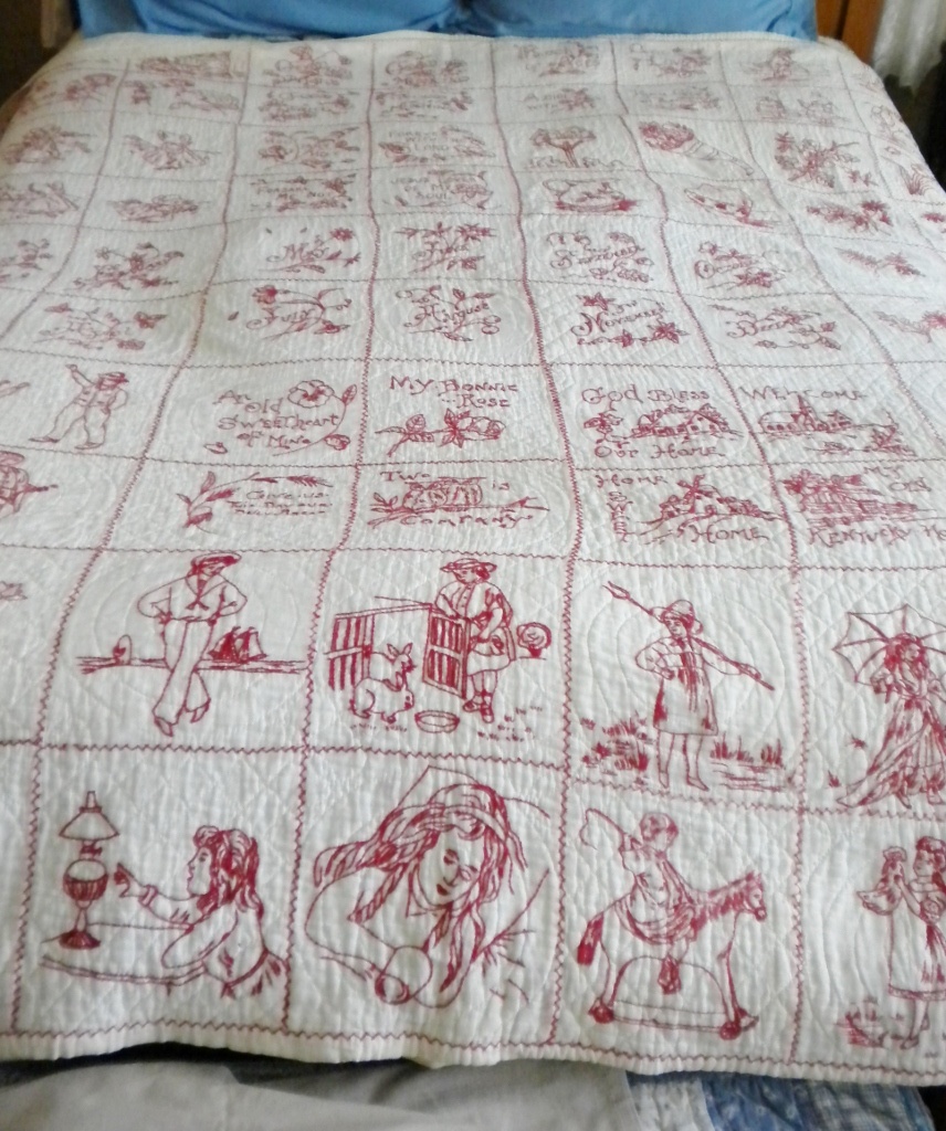 RedWork Quilt c1900 s Collectors Weekly