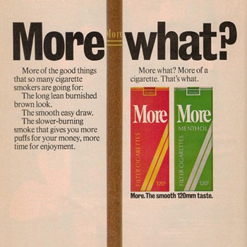 1976 - More Cigarettes Advertisement - Advertising