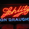 Neat old Schlitz Neon over porcelane sign.