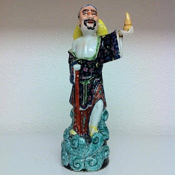 China Porcelain Immortal Buddha Wealth figure - Asian