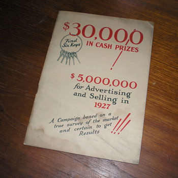 1927 Coca-Cola Find Six Keys Contest Brochure