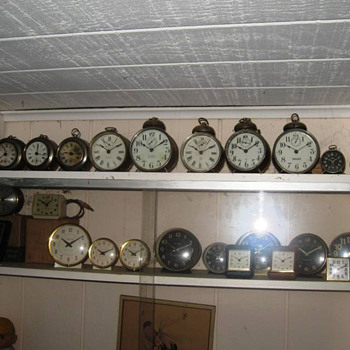 Here are a few "tin can" and alarm clocks - Clocks