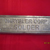 Antique Old Chrysler Corporation MS2450 Solder Block Bar 