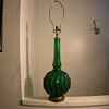 Cubist glass lamp. Old
