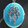 Blue Gilloche Enamel locket