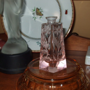Found Czech/Bohemian  Pink Crystal Perfume Bottle- Stopper to Match?