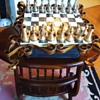 Chess set update:  New Information, and now Table, and Italian pieces Brass and Pewter