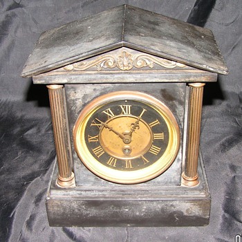 Antique Mantle Clock Marble  - Clocks