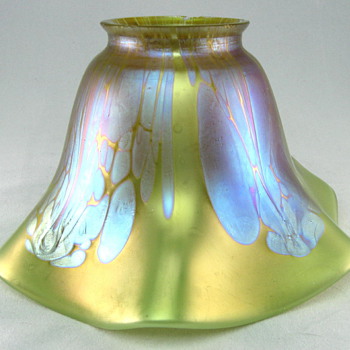 Loetz Medici Shade and Old Fixture - Art Glass