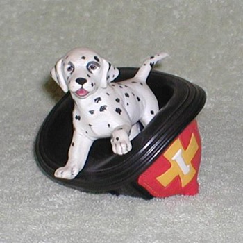 Dalmatian Puppy with Fire Hat Figurine
