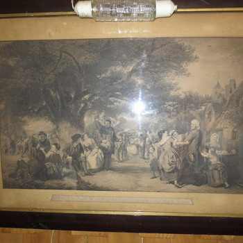 An old English print..merrymaking in England - Victorian Era