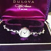 Vintage ladies bulova 14k solid gold watch with diamonds
