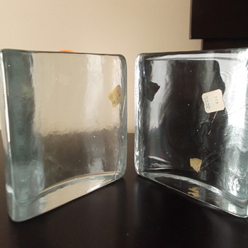 Blenko half-circle bookends