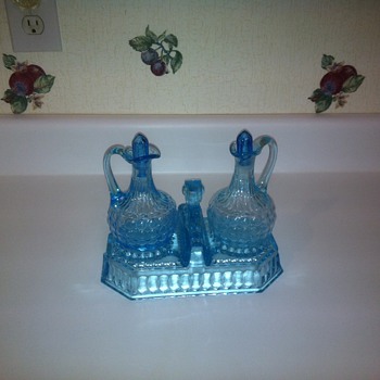 Blue Cruet Set   - Glassware