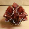 STUNNING & RARE FENTON PLUM OPALESCENT HOBNAIL EPERGNE