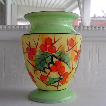 Czech - Enamel #5 Floral as folk  - Art Glass