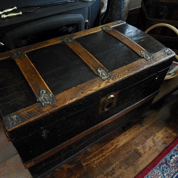Antique Metal Clad Trunk - Furniture