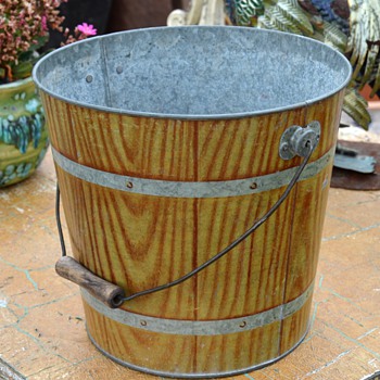 Grain Painted Toleware Pail - Tools and Hardware