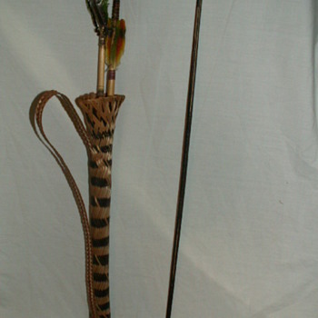 Antique Bow, Arrows & Grass Quiver - Folk Art