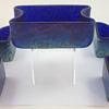 Loetz Cobalt Papillon Serving Set, PN 5779 and 5780, ca. 193os