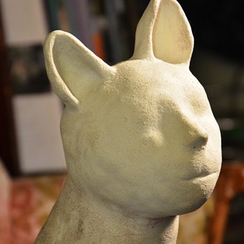 Very odd and cool bisque cat-person - handmade/unsigned