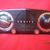 1952 Retro Atomic Age Dark Brown Zenith Bakelite Tube AM Clock Radio Model K-515